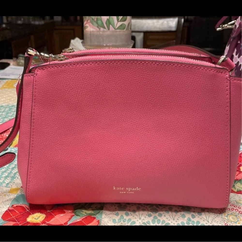 Kate Spade Sydney Double-zip Crossbody Hibiscus Tea 🌸☕️ - Picture 3 of 6